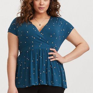 NWT Torrid Teal Heart Dolman Knit Top